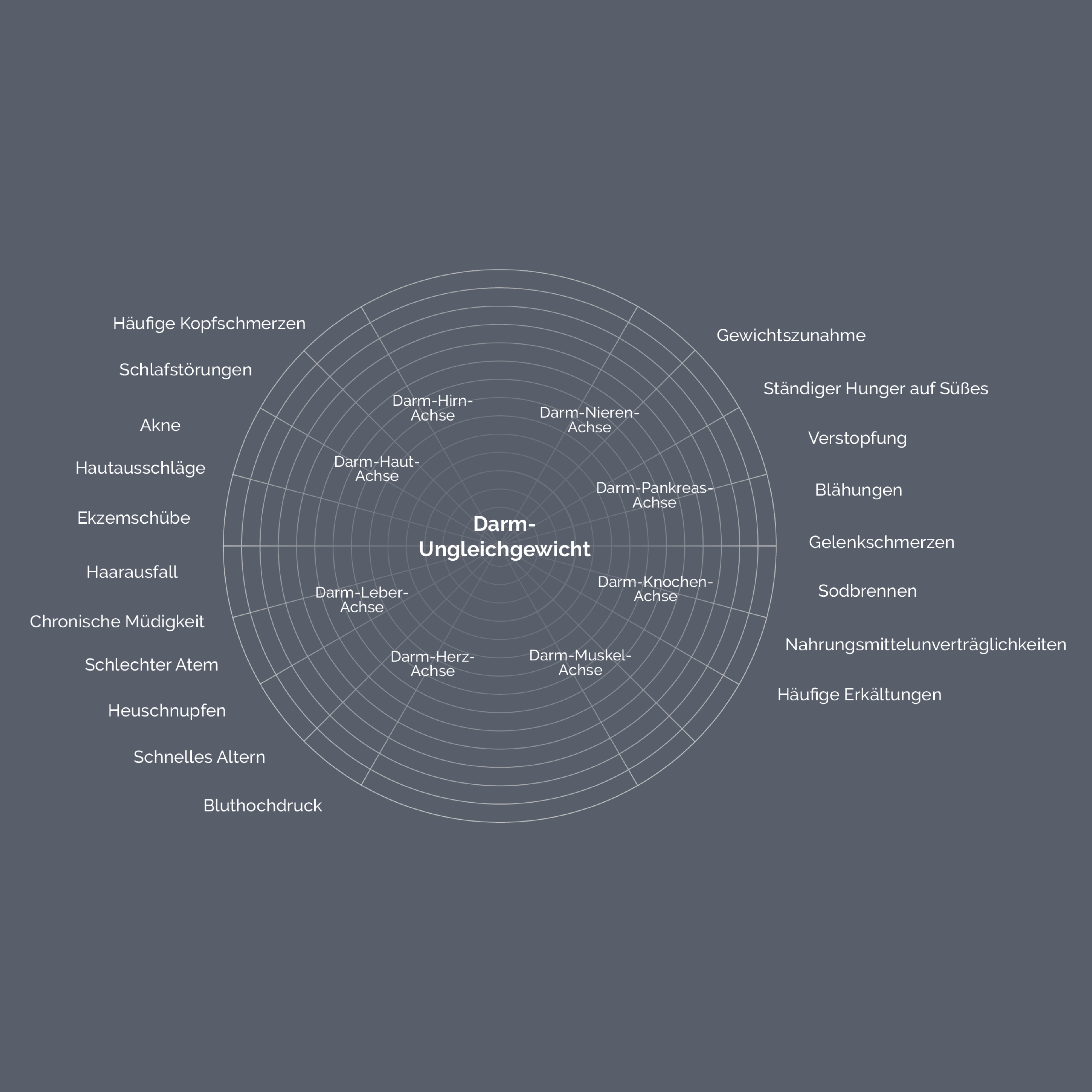 Circular diagram with text on a dark gray background