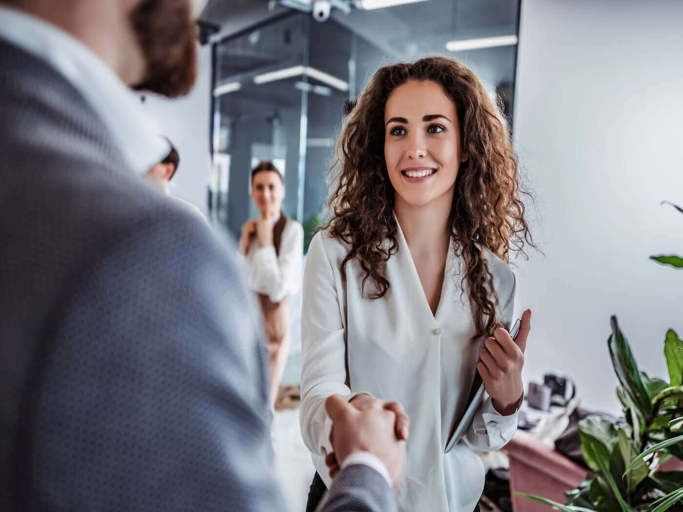 a man and a woman in the office