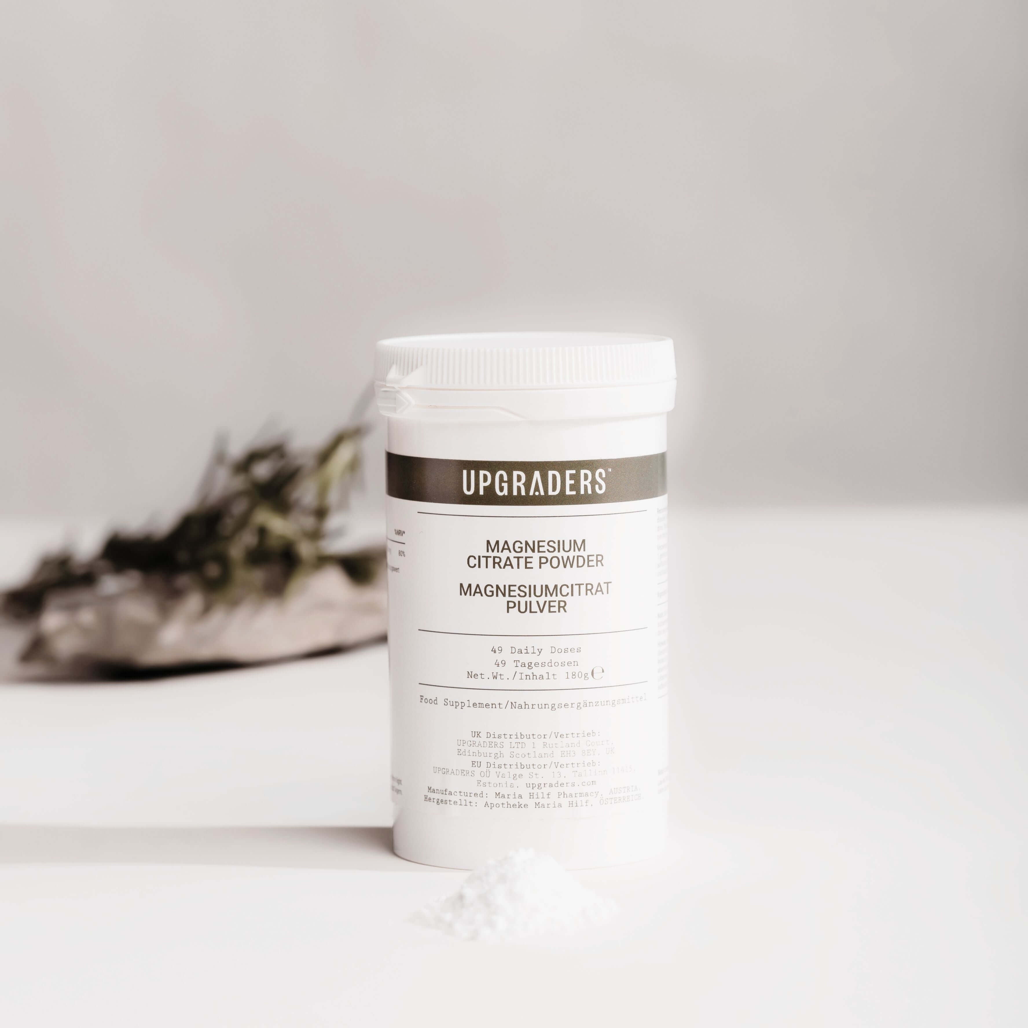 STRESS SUPPORT & CLEANSING EFFECT: Pure Magnesium Citrate Powder (1-Month Supply)