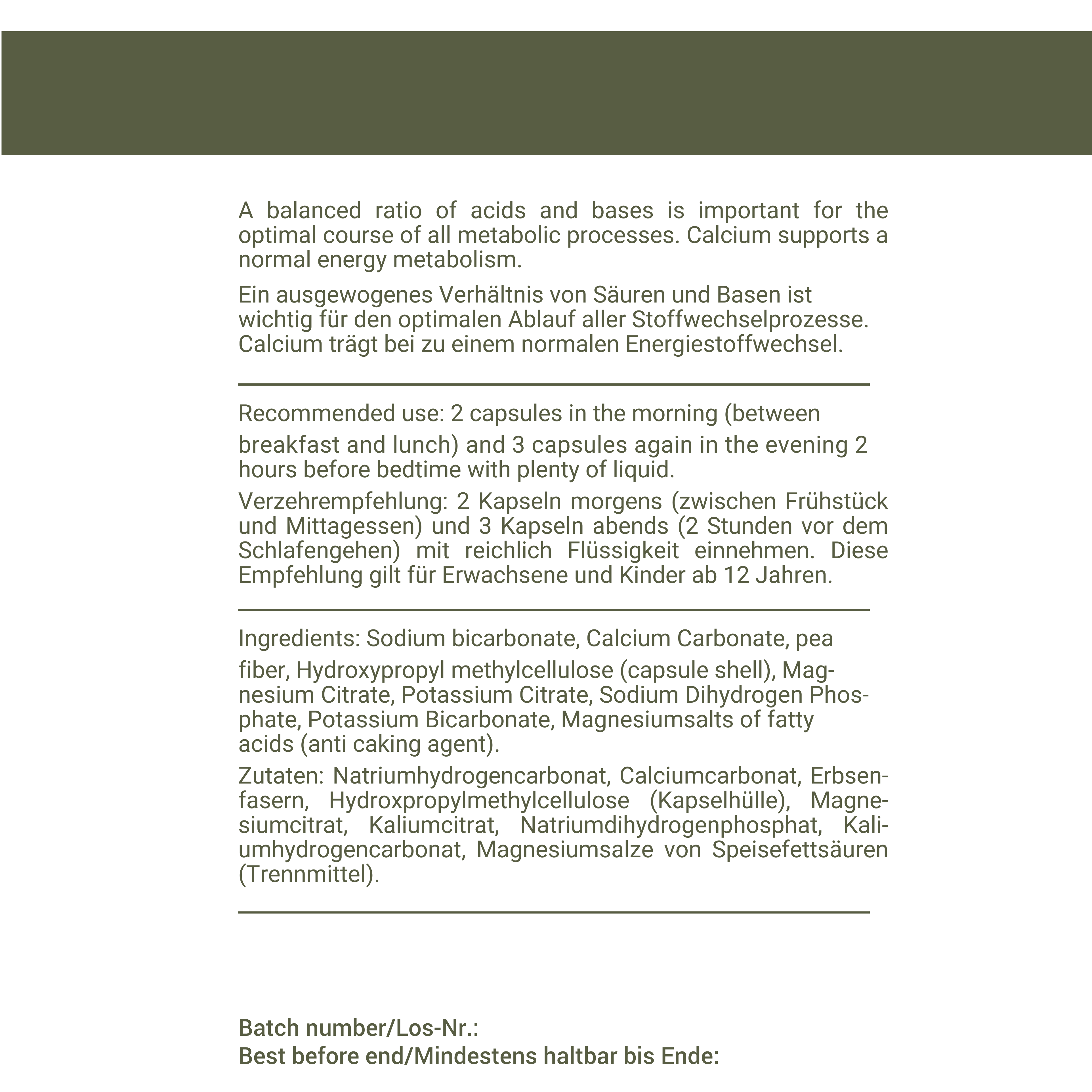 BASEN-BALANCE: Basenkomplex zur Unterstützung des Säure-Basen-Stoffwechsels