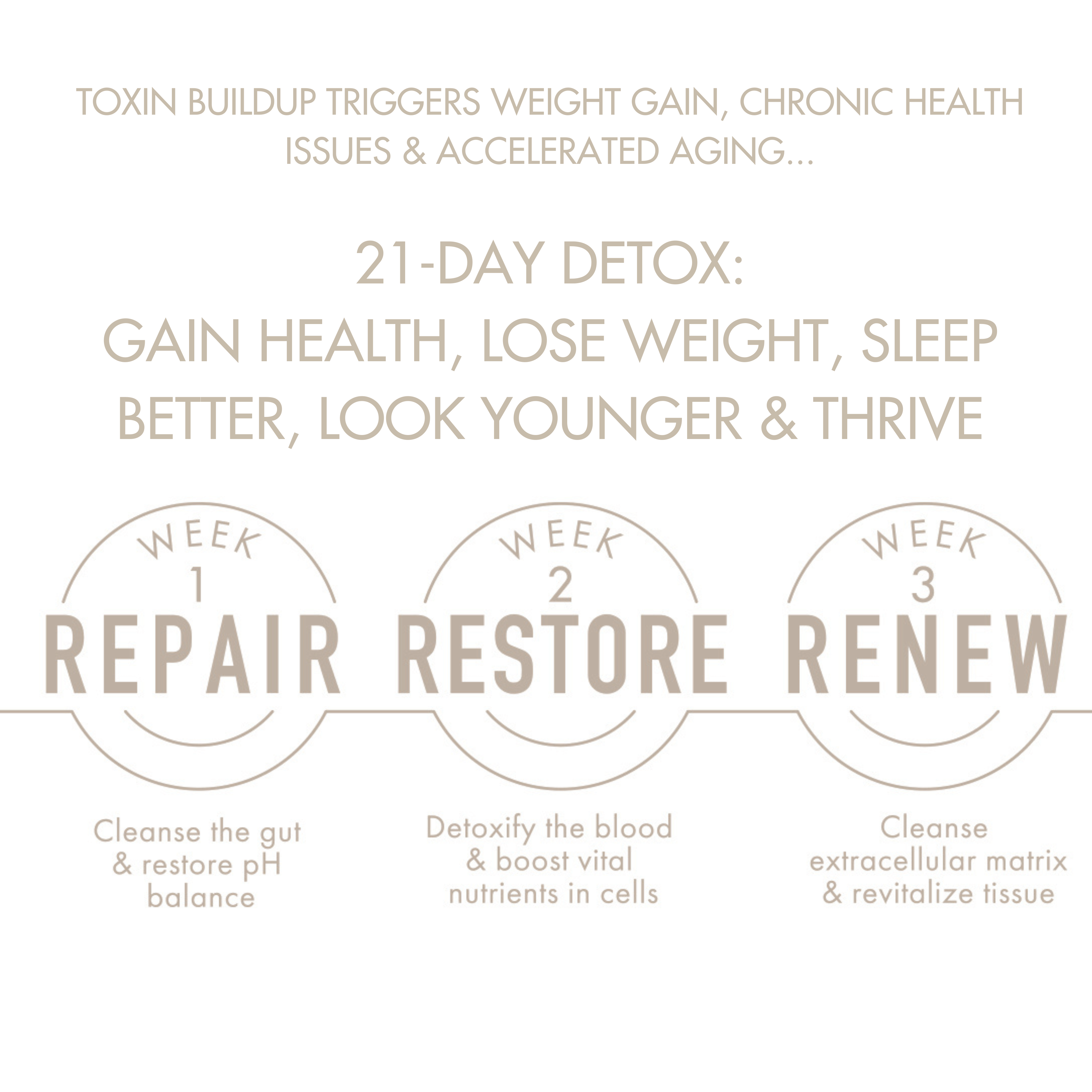 Repair, Restore, Renew 21-day detox process 