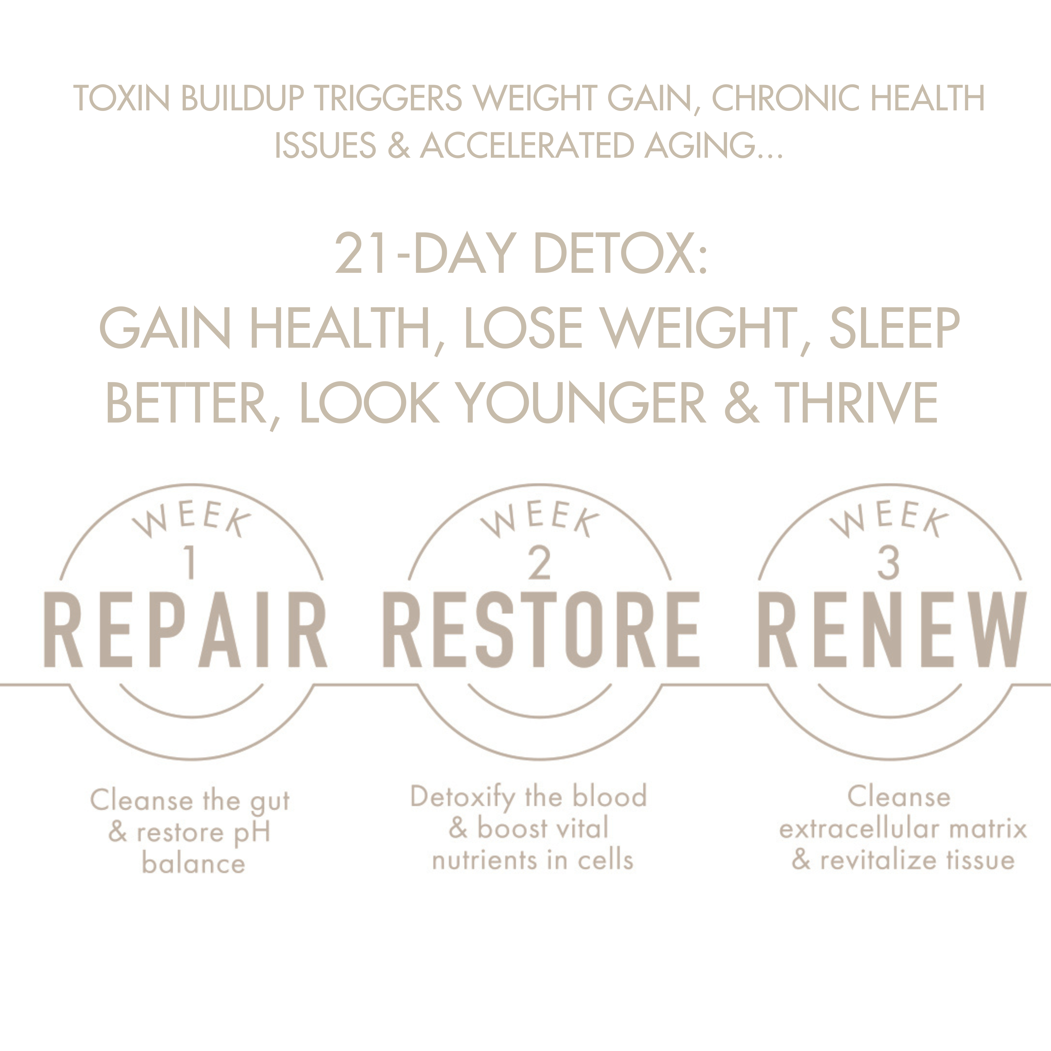 Repair, Restore, Renew 21-day detox process