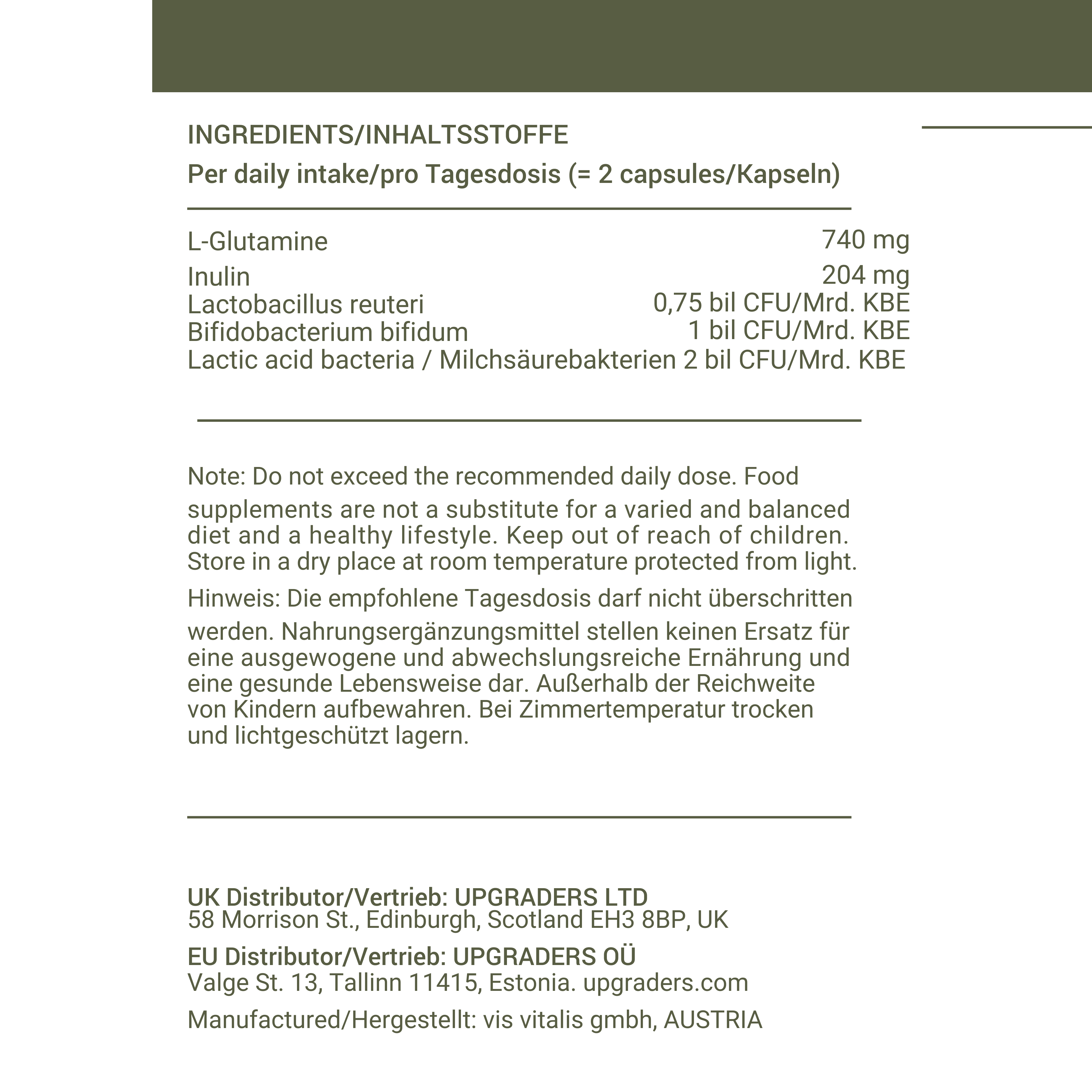 DARM AUFBAU: Bioidentisches Probiotikum + Präbiotikum für Darmgesundheit, Immunsystem & Stoffwechsel