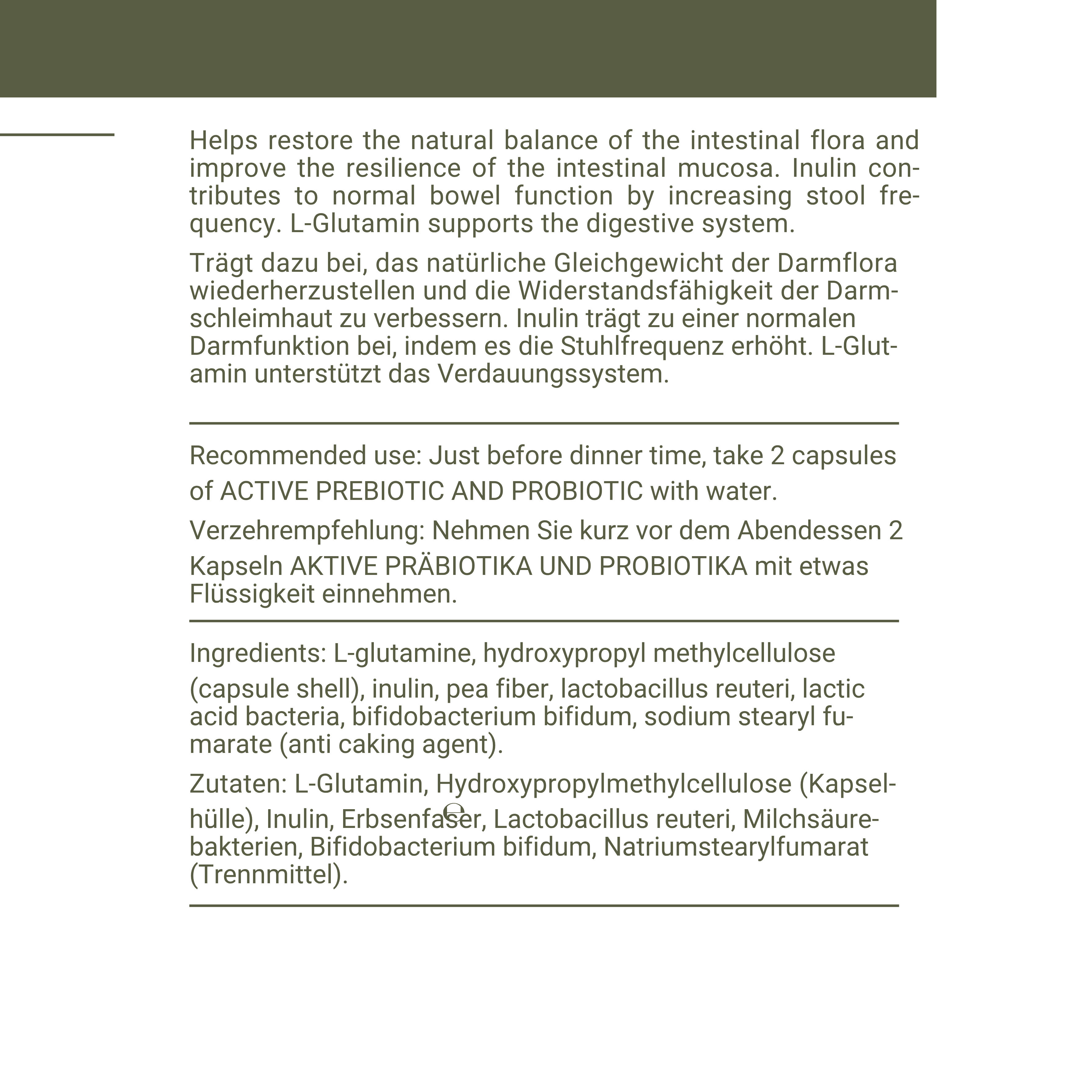 DARM AUFBAU: Bioidentisches Probiotikum + Präbiotikum für Darmgesundheit, Immunsystem & Stoffwechsel